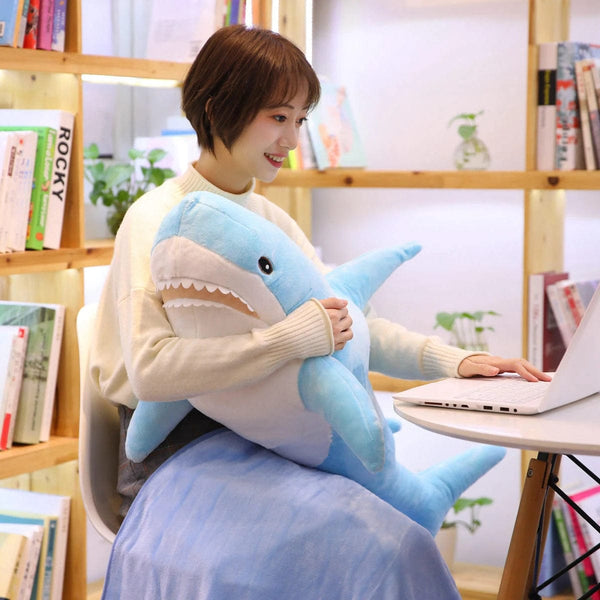 Planet Gates SKY BLUE / 60CM 140CM Big Soft Simulation Cute Shark Plush Toys Kawaii Stuffed Kids Children Boys Girls Lovely Animal Pillow for Birthday Gifts