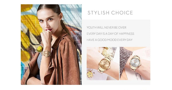 Planet Gates SKY BLUE CURREN Gold Watch Women Watches Ladies Creative Steel Women's Bracelet Watches Female Clock Relogio Feminino Montre Femme