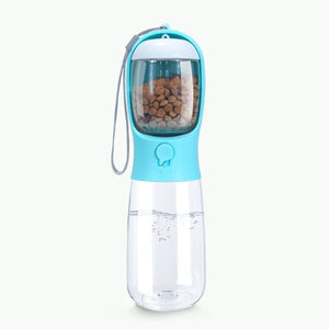 Planet Gates Sky blue Food Grade material 2 in 1 Portable Pet Dog Water and Food Bottle for Walking Feeder for Dogs Drinking Bottle