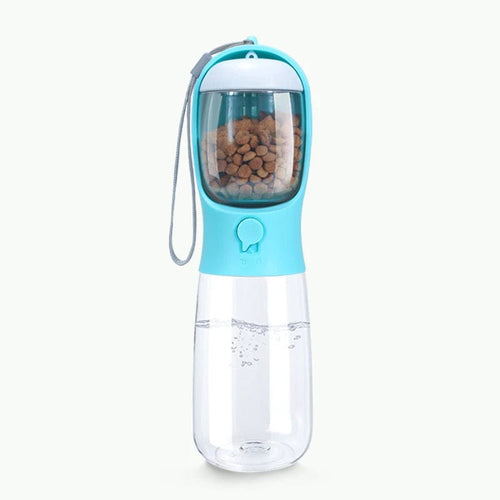 Planet Gates Sky blue Food Grade material 2 in 1 Portable Pet Dog Water and Food Bottle for Walking Feeder for Dogs Drinking Bottle