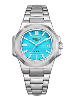 Planet Gates Sky blue Man watch automatic movement cool wholesale lestainless steel date automatic watch luxury LONGLUX mechanical wrist watches