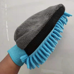 Planet Gates Sky Blue Waterproof Car Wash Microfiber Chenille Gloves Thick Car Cleaning Mitt Wax Detailing Brush Auto Care Double-faced Glove