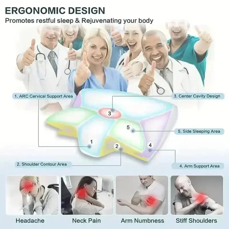 Planet Gates Sleep Memory Neck Pillow Butterfly Slow Rebound Comfortable Memory Foam Sleep Pillow Cervical Orthopedic Neck Massage Bed Pillow