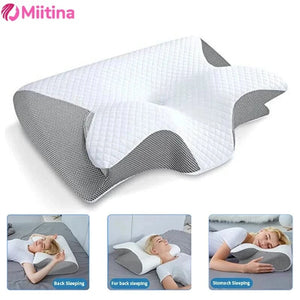 Planet Gates Sleep Memory Neck Pillow Butterfly Slow Rebound Comfortable Memory Foam Sleep Pillow Cervical Orthopedic Neck Massage Bed Pillow