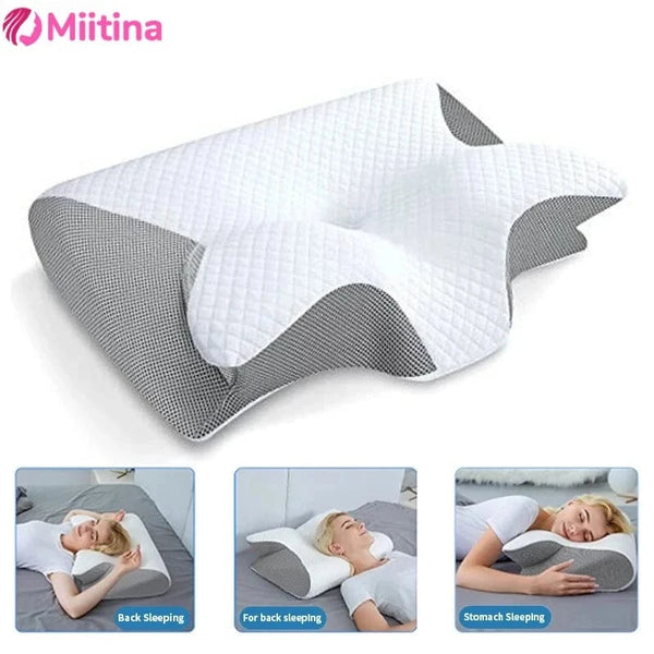 Planet Gates Sleep Memory Neck Pillow Butterfly Slow Rebound Comfortable Memory Foam Sleep Pillow Cervical Orthopedic Neck Massage Bed Pillow