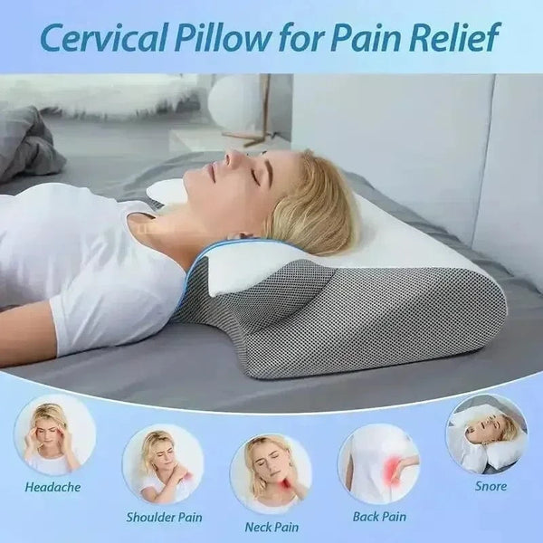 Planet Gates Sleep Memory Neck Pillow Butterfly Slow Rebound Comfortable Memory Foam Sleep Pillow Cervical Orthopedic Neck Massage Bed Pillow