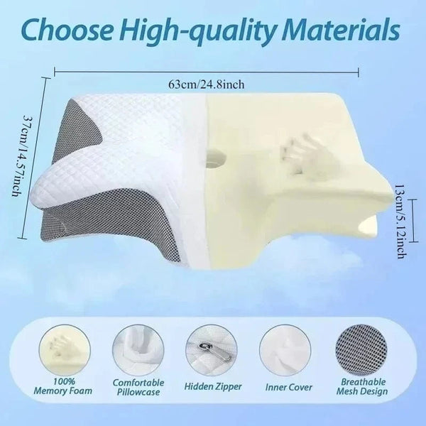 Planet Gates Sleep Memory Pillow Butterfly Memory Foam Neck Pillows Contoured Sleep For Neck Pain Relief Stomach Support Comfortable Pillow