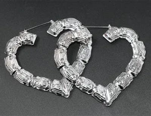 Planet Gates Sliver 3 Punk Gold Sliver Color Bamboo Hoop Earrings For Women Geometric Big Round Circle Bamboo Earings Bijoux Hip Hop Party Jewelry