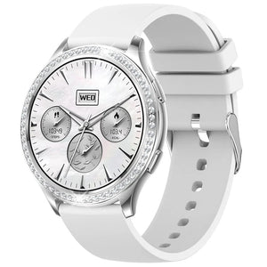Planet Gates sliver / CHINA LIGE 1.32 inch Women Smart Watch Bluetooth Call AI Voice Assistant Women's Watches Custom Watch Face Health Monitor Smartwatches
