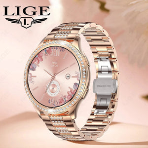 Planet Gates sliver / CHINA LIGE 1.32 inch Women Smart Watch Bluetooth Call AI Voice Assistant Women's Watches Custom Watch Face Health Monitor Smartwatches