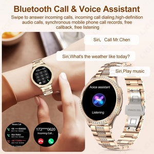 Planet Gates sliver / CHINA LIGE 1.32 inch Women Smart Watch Bluetooth Call AI Voice Assistant Women's Watches Custom Watch Face Health Monitor Smartwatches