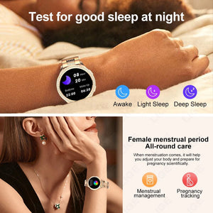 Planet Gates sliver / CHINA LIGE 1.32 inch Women Smart Watch Bluetooth Call AI Voice Assistant Women's Watches Custom Watch Face Health Monitor Smartwatches