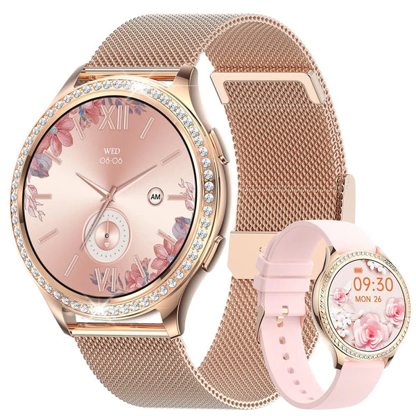 Planet Gates sliver / CHINA LIGE 1.32 inch Women Smart Watch Bluetooth Call AI Voice Assistant Women's Watches Custom Watch Face Health Monitor Smartwatches