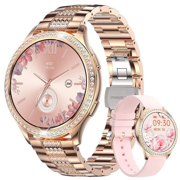 Planet Gates sliver / CHINA LIGE 1.32 inch Women Smart Watch Bluetooth Call AI Voice Assistant Women's Watches Custom Watch Face Health Monitor Smartwatches