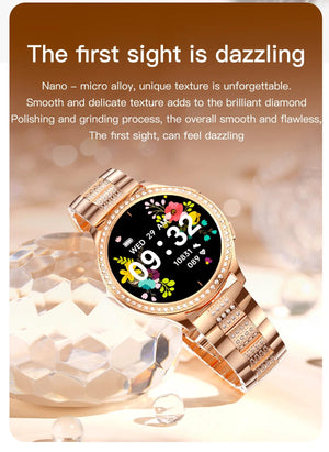 Planet Gates sliver / CHINA LIGE 1.32 inch Women Smart Watch Bluetooth Call AI Voice Assistant Women's Watches Custom Watch Face Health Monitor Smartwatches
