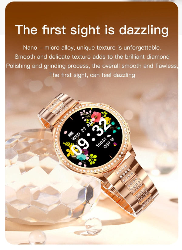 Planet Gates sliver / CHINA LIGE 1.32 inch Women Smart Watch Bluetooth Call AI Voice Assistant Women's Watches Custom Watch Face Health Monitor Smartwatches