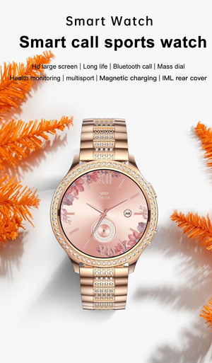 Planet Gates sliver / CHINA LIGE 1.32 inch Women Smart Watch Bluetooth Call AI Voice Assistant Women's Watches Custom Watch Face Health Monitor Smartwatches