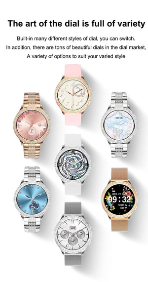 Planet Gates sliver / CHINA LIGE 1.32 inch Women Smart Watch Bluetooth Call AI Voice Assistant Women's Watches Custom Watch Face Health Monitor Smartwatches