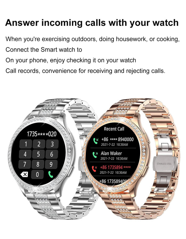 Planet Gates sliver / CHINA LIGE 1.32 inch Women Smart Watch Bluetooth Call AI Voice Assistant Women's Watches Custom Watch Face Health Monitor Smartwatches