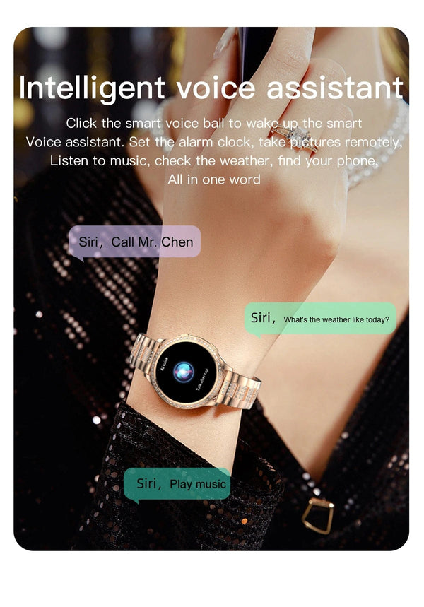 Planet Gates sliver / CHINA LIGE 1.32 inch Women Smart Watch Bluetooth Call AI Voice Assistant Women's Watches Custom Watch Face Health Monitor Smartwatches