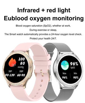 Planet Gates sliver / CHINA LIGE 1.32 inch Women Smart Watch Bluetooth Call AI Voice Assistant Women's Watches Custom Watch Face Health Monitor Smartwatches
