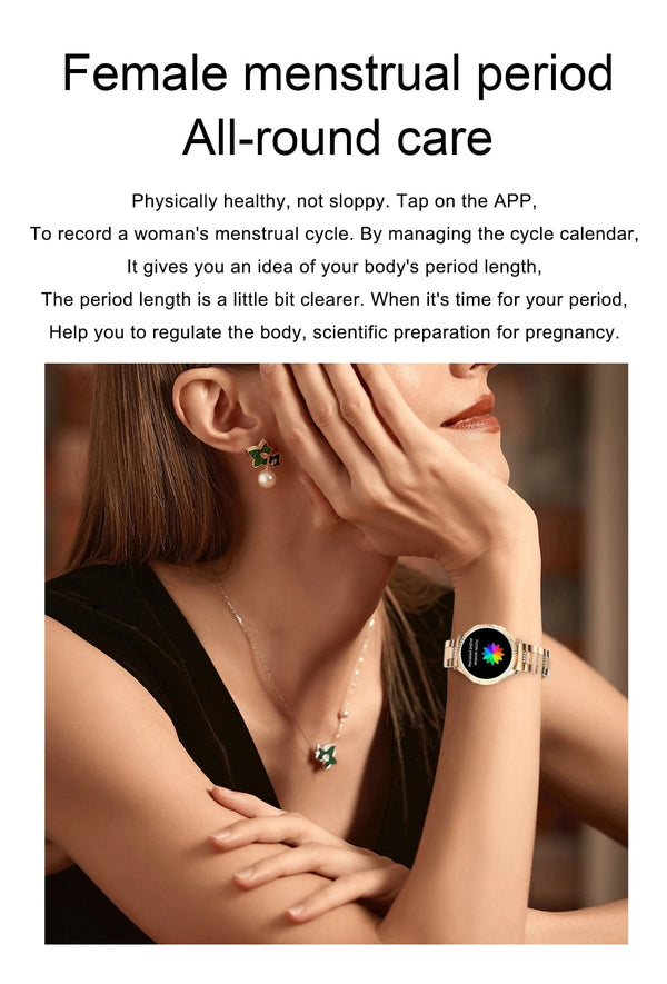 Planet Gates sliver / CHINA LIGE 1.32 inch Women Smart Watch Bluetooth Call AI Voice Assistant Women's Watches Custom Watch Face Health Monitor Smartwatches