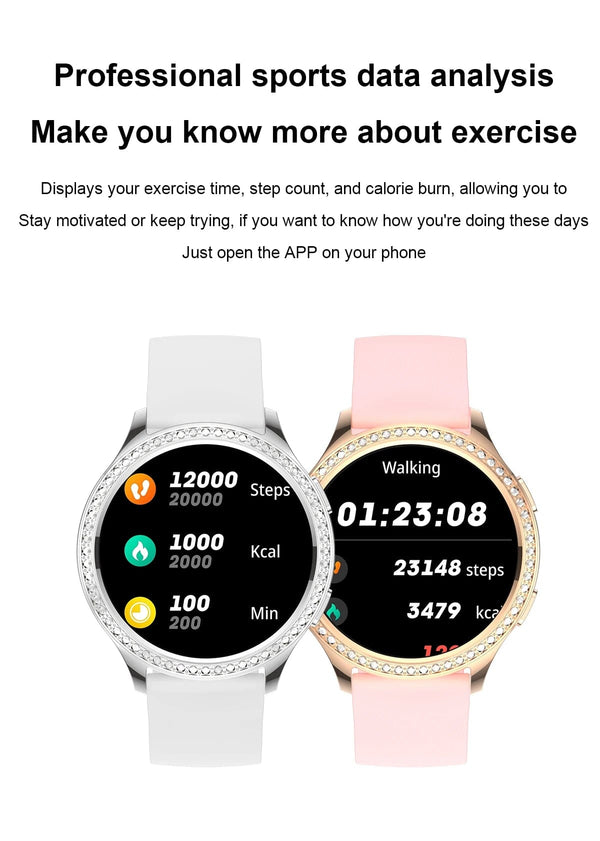 Planet Gates sliver / CHINA LIGE 1.32 inch Women Smart Watch Bluetooth Call AI Voice Assistant Women's Watches Custom Watch Face Health Monitor Smartwatches