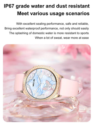 Planet Gates sliver / CHINA LIGE 1.32 inch Women Smart Watch Bluetooth Call AI Voice Assistant Women's Watches Custom Watch Face Health Monitor Smartwatches