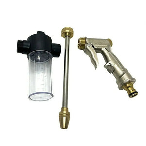 Planet Gates Slivery High Pressure Car Wash Foam Pots Lances Irrigation Tools Adjustable Metal Sprinkler Garden Watering Hose Sprinkler