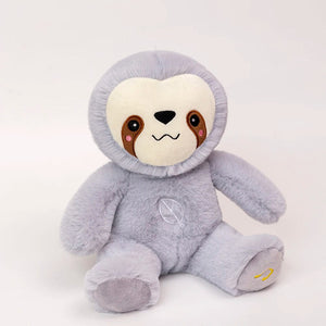 Planet Gates sloth / 25cm Kawaii Breathing Sloth Plush Toy Baby Soothing Bear Doll Baby Sleep Companion Sound and Light Plushie