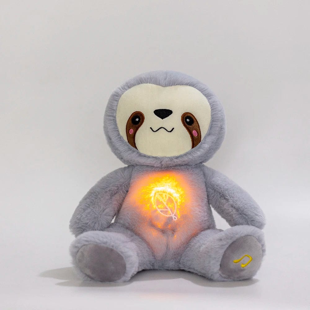 Planet Gates sloth / 25cm Kawaii Breathing Sloth Plush Toy Baby Soothing Bear Doll Baby Sleep Companion Sound and Light Plushie