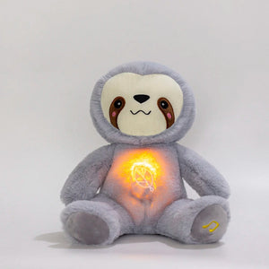 Planet Gates sloth / 25cm Kawaii Breathing Sloth Plush Toy Baby Soothing Bear Doll Baby Sleep Companion Sound and Light Plushie