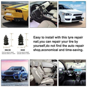 Planet Gates small 10pcs Vacuum Car Tyre Repair Rubber Nail Set Tire Screws Tubeless Repair Tools Kit for Motorcycle Truck