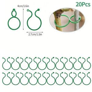 Planet Gates Small / 20pcs 20pcs Plastic Garden Vine Strapping Clips Tie Plant Bundled Buckle Ring Holder Garden Tomato Plants Stand Support Tool