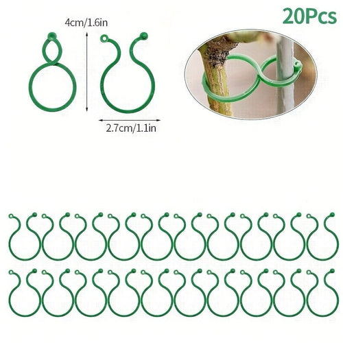 Planet Gates Small / 20pcs 20pcs Plastic Garden Vine Strapping Clips Tie Plant Bundled Buckle Ring Holder Garden Tomato Plants Stand Support Tool