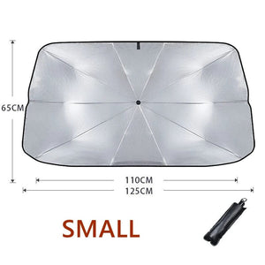 Planet Gates Small car sunshade car sunshade retractable sunscreen heat insulation front windshield parasol