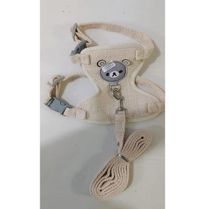 Planet Gates Small Cat Dog Harness Leash Set Breathable Vest Escape Proof Chest Strap Kitten Puppy Cartoon Bear Walking Pet Traction Lead
