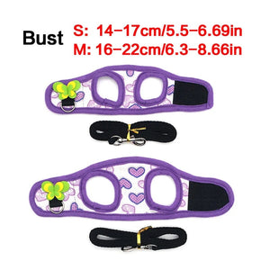 Planet Gates Small Pet Two-legged Chest Strap Outdoor Traction Rope Leash Clothes For Chinchilla Dutch Guinea Pig Breathable Denim Corset