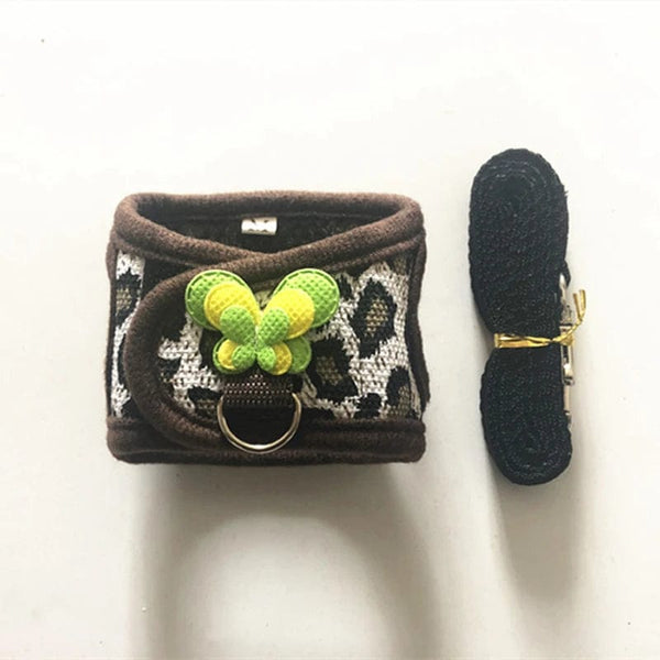 Planet Gates Small Pet Two-legged Chest Strap Outdoor Traction Rope Leash Clothes For Chinchilla Dutch Guinea Pig Breathable Denim Corset