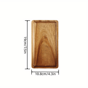 Planet Gates Small Rectangular Tray -- 18.8 Cm / Acacia wood 1pc Acacia Wood Tray For Serving Food, Snacks, Drinks, Sushi, Steak, Pizza, Desserts, Cakes, And Bread, Breakfast Tray, Coffee Tray, Tea Tray, Rectangular Platters With Easy Carry Grooved Handle, Home Kitchen Supplies