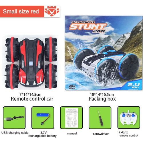 Planet Gates Small red / CHINA 360 Rotate Rc Cars Remote Control Stunt Car 2 Sides Waterproof Driving On Water And Land Amphibious Electric Toys For Children