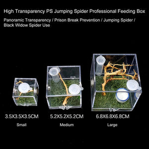 Planet Gates Small Reptiles Breeding Box Clear Acrylic Cage Habitat Insect Feeding Box Terrarium Tank Escape Proof For Jumping Spider