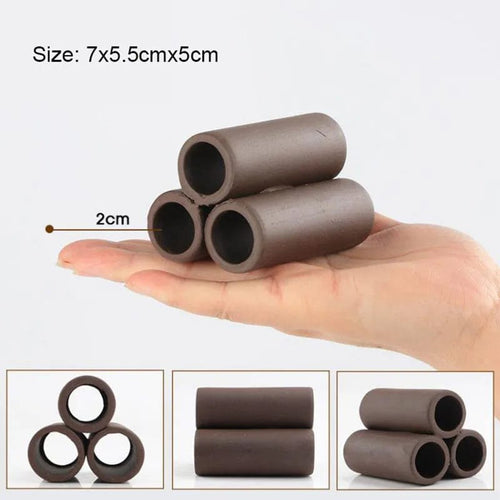 Planet Gates Small Three Holes / as picture Ceramic Aquarium Decoration Fish Shrimps Shelter House Pottery Scorpion House Canister Simulation Stone Fish Tank Decor Great