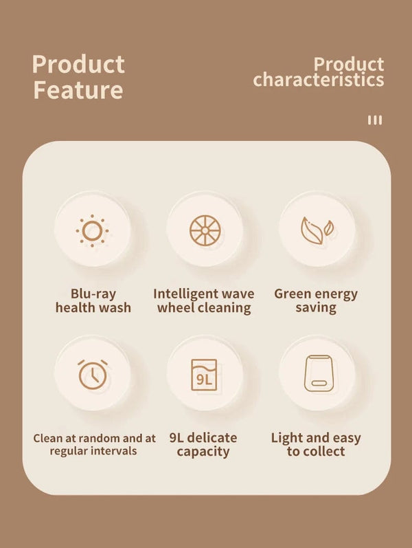 Planet Gates Small Washing Machine for Underwear Children's Clothes mini Washer fully automatic Portable Washing Machine with Spin Dryer 220V