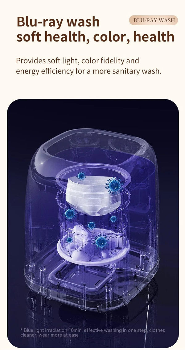 Planet Gates Small Washing Machine for Underwear Children's Clothes mini Washer fully automatic Portable Washing Machine with Spin Dryer 220V