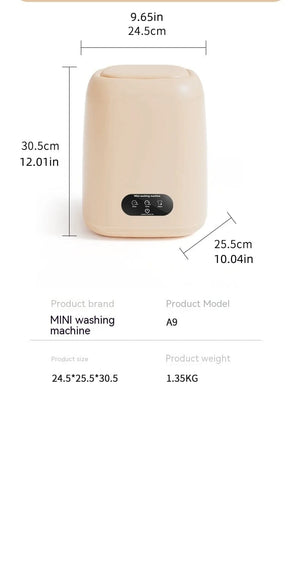 Planet Gates Small Washing Machine for Underwear Children's Clothes mini Washer fully automatic Portable Washing Machine with Spin Dryer 220V