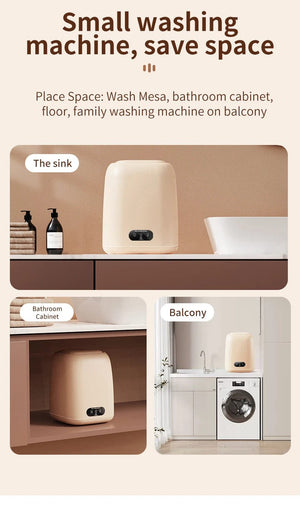 Planet Gates Small Washing Machine for Underwear Children's Clothes mini Washer fully automatic Portable Washing Machine with Spin Dryer 220V