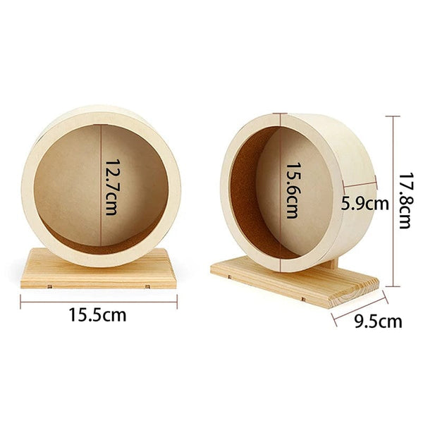 Planet Gates Small Wooden Running Wheel Training Silent Pet Supplies Gerbil Mice Rotatory Pig Cage Accessory Mute Roller Toy Hamster Wheel Exercise