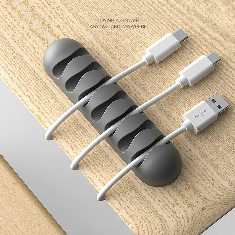 Planet Gates Smart Cable Holder Silicone Flexible Cable Winder Wire Organizer Holder Cord Management Clip for USB Earphone Network Cable