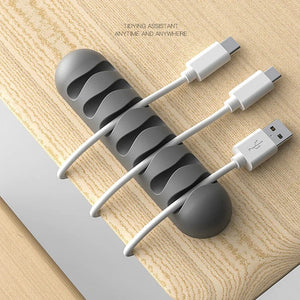 Planet Gates Smart Cable Holder Silicone Flexible Cable Winder Wire Organizer Holder Cord Management Clip for USB Earphone Network Cable